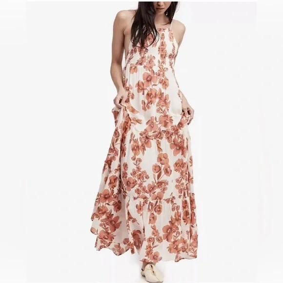 Intimately Free People Dress Garden Party Floral Maxi Tiered Size Small - Picture 1 of 16